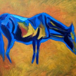 Horse in Blue by Contemporary, Decorative, Horses