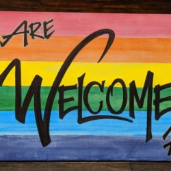 Classic Rainbow Welcome Sign 12x24 by Decorative, Inspirational, Youth