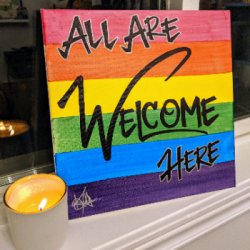 Custom Rainbow Welcome Sign by Decorative, Inspirational, Youth